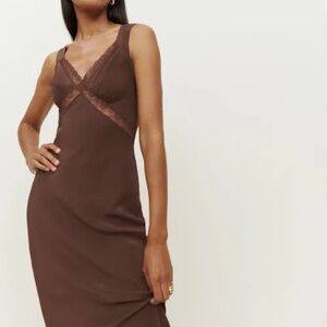 Reformation Provence Silk Dress Cafe - Size M/L